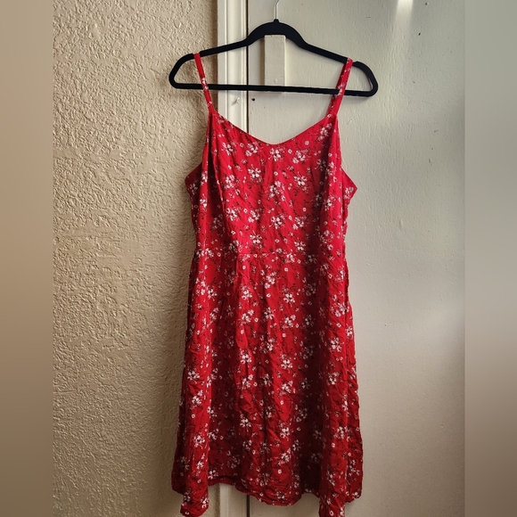maurices- Red Floral Dress - Picture 2 of 7